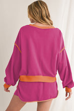 Load image into Gallery viewer, Black Contrast Trim Loose Pullover and Lace-up Waist Skort Set