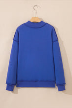 Load image into Gallery viewer, Dark Blue Oversize Drop Shoulder Reversible Mock Neck Sweatshirt
