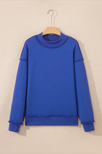 Load image into Gallery viewer, Dark Blue Oversize Drop Shoulder Reversible Mock Neck Sweatshirt