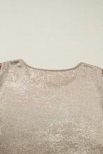 Load image into Gallery viewer, Apricot Plus Size Metallic Long Flounce Sleeve Blouse