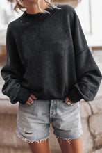 Load image into Gallery viewer, Brown Plain Drop Shoulder Crew Neck Pullover Sweatshirt