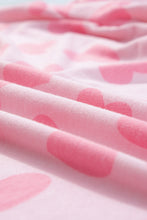 Load image into Gallery viewer, Pink Heart Print Long Sleeve Top and Shorts Loungewear Set