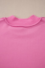 Load image into Gallery viewer, Bright Pink Oversize Drop Shoulder Reversible Mock Neck Sweatshirt
