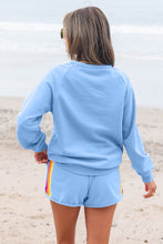 Load image into Gallery viewer, Beau Blue Accent Pullover and Shorts Two Piece Casual Set