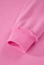 Load image into Gallery viewer, Bright Pink Oversize Drop Shoulder Reversible Mock Neck Sweatshirt