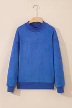 Load image into Gallery viewer, Dark Blue Oversize Drop Shoulder Reversible Mock Neck Sweatshirt