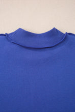 Load image into Gallery viewer, Dark Blue Oversize Drop Shoulder Reversible Mock Neck Sweatshirt
