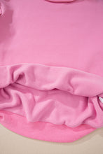 Load image into Gallery viewer, Bright Pink Oversize Drop Shoulder Reversible Mock Neck Sweatshirt