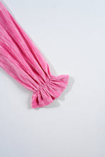 Load image into Gallery viewer, Strawberry Pink Flounce Sleeve Tiered Ruffled Velvet Mini Dress
