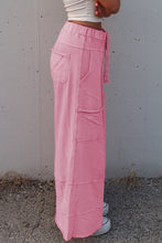Load image into Gallery viewer, Bonbon Mineral Wash Exposed Seam Wide Leg Cargo Pants
