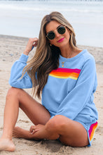 Load image into Gallery viewer, Beau Blue Accent Pullover and Shorts Two Piece Casual Set
