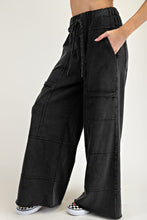 Load image into Gallery viewer, Bonbon Mineral Wash Exposed Seam Wide Leg Cargo Pants
