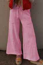 Load image into Gallery viewer, Bonbon Mineral Wash Exposed Seam Wide Leg Cargo Pants
