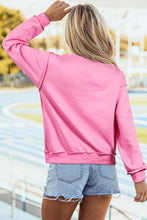 Load image into Gallery viewer, Bright Pink Oversize Drop Shoulder Reversible Mock Neck Sweatshirt
