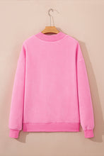 Load image into Gallery viewer, Bright Pink Oversize Drop Shoulder Reversible Mock Neck Sweatshirt
