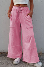 Load image into Gallery viewer, Bonbon Mineral Wash Exposed Seam Wide Leg Cargo Pants
