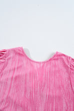 Load image into Gallery viewer, Strawberry Pink Flounce Sleeve Tiered Ruffled Velvet Mini Dress
