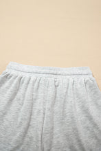 Load image into Gallery viewer, Light Grey Colorblock Raw Hem Pullover and Shorts Set
