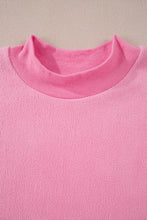 Load image into Gallery viewer, Bright Pink Oversize Drop Shoulder Reversible Mock Neck Sweatshirt

