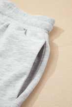Load image into Gallery viewer, Light Grey Colorblock Raw Hem Pullover and Shorts Set
