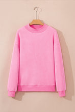 Load image into Gallery viewer, Bright Pink Oversize Drop Shoulder Reversible Mock Neck Sweatshirt
