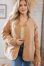 Load image into Gallery viewer, Tan Sherpa Snap Closure Fur/Reversible Lined Jacket
