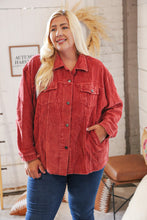 Load image into Gallery viewer, LT Rust Ribbed Cotton Oversized Corduroy Frayed Shacket
