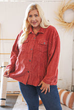 Load image into Gallery viewer, LT Rust Ribbed Cotton Oversized Corduroy Frayed Shacket
