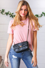 Load image into Gallery viewer, Black Rectangular Quilted Chain Strap Clasp Bag
